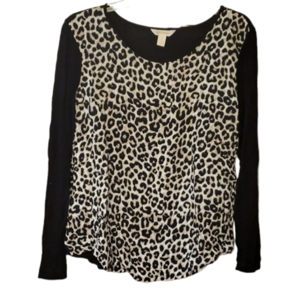 Joe Fresh Womans Cheetah Long Sleeve Shirt‎ Size Large